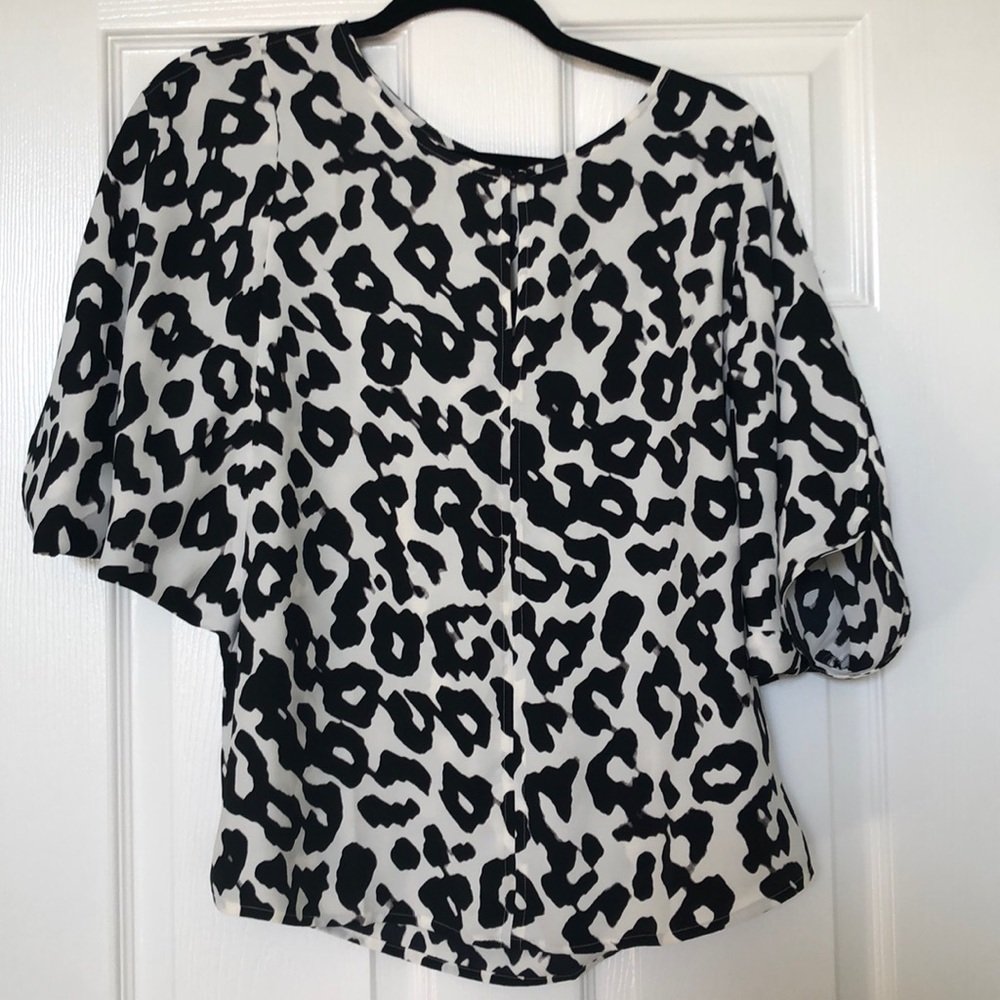 Loft black and white top